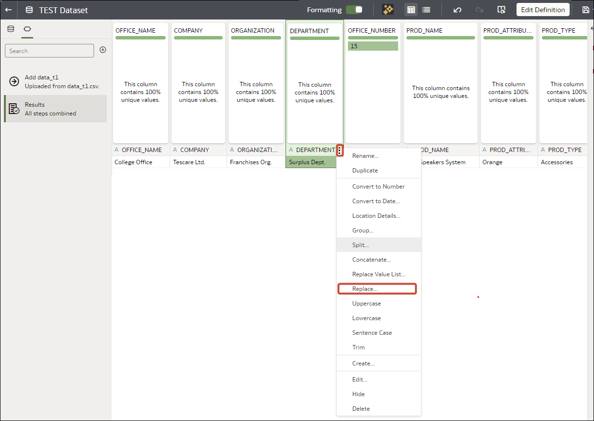 Description of options-menu-showing-replace.png follows Description of options-menu-showing-replace.png follows