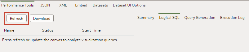 Developer dialog Refresh button Developer dialog Refresh button