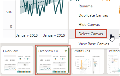 Present delete duplicate canvas option