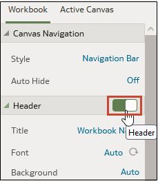 Workbook show header bar option Workbook show header bar option