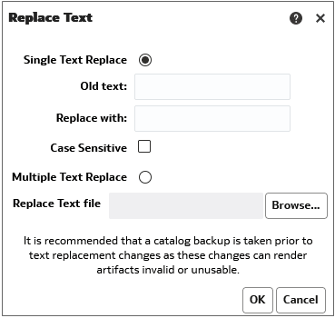 Replace Text dialog