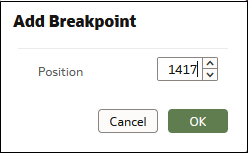Enter a position manually to add a breakpoint Enter a position manually to add a breakpoint