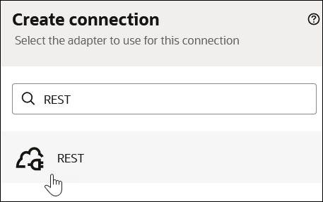 The Create connection dialog shows REST being selected. The Create connection dialog shows REST being selected.