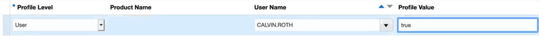 Profile Level, Product Name, User Name, and Profile Value fields. Profile Level, Product Name, User Name, and Profile Value fields.