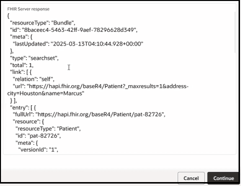 The code output of the generated search query is shown.