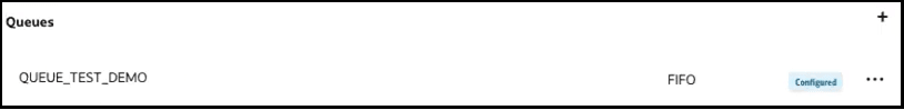 The queue is shown as configured.