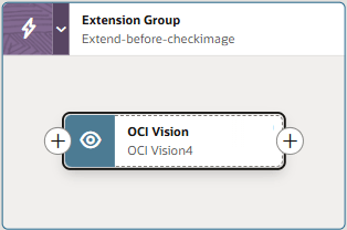 The Extension Group is shown. The group includes an OCI Vision action. The Extension Group is shown. The group includes an OCI Vision action.