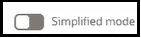 The Simplified mode toggle is disabled. The Simplified mode toggle is disabled.
