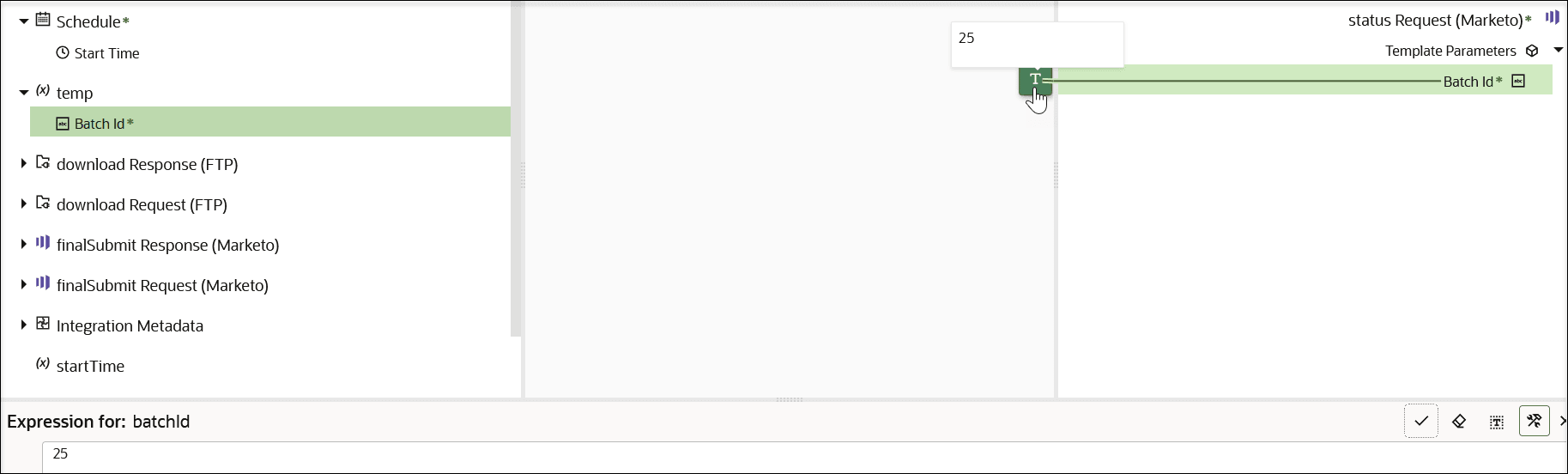 A target element includes a box with a T shown with a tool tip that includes the text (25) you entered. A target element includes a box with a T shown with a tool tip that includes the text (25) you entered.