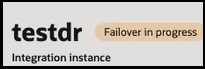 The instance name appears with the words Failover in progress next to it. The instance name appears with the words Failover in progress next to it.
