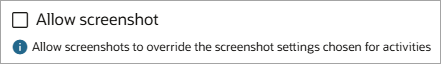 Allow screenshot is not selected