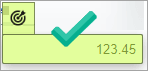 A text box with numbers in it is shaded green, and a target icon appears above it A text box with numbers in it is shaded green, and a target icon appears above it