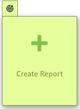 A Create Report button is shaded green, and a target icon appears above it A Create Report button is shaded green, and a target icon appears above it