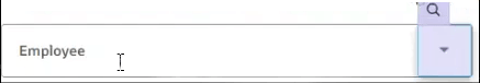 The box for the dropdown list is shaded purple, and a magnifying lens icon appears above it