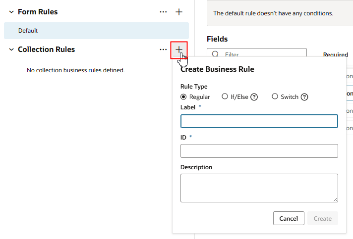 Description of metadata-visapp-collectionrule-create.png follows Description of metadata-visapp-collectionrule-create.png follows