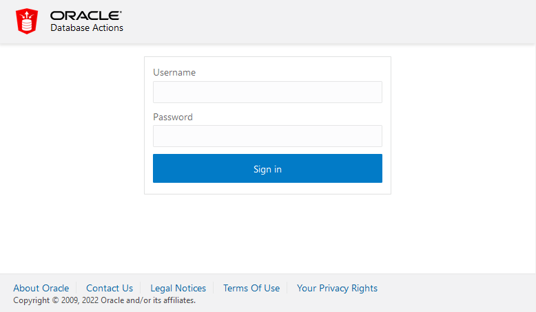 Description of adb_database_actions_signin.png follows Description of adb_database_actions_signin.png follows