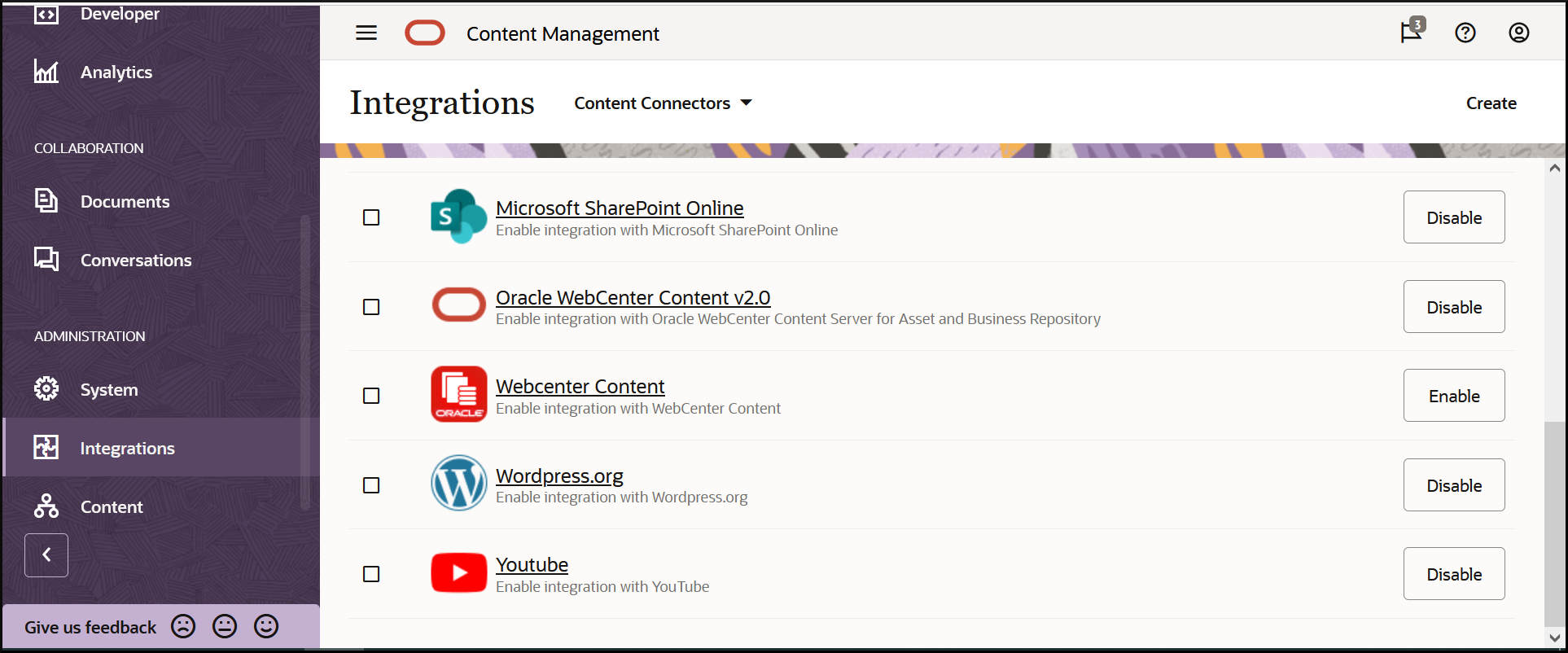 Oracle WebCenter Content v2.0 and other content connectors. Oracle WebCenter Content v2.0 and other content connectors.