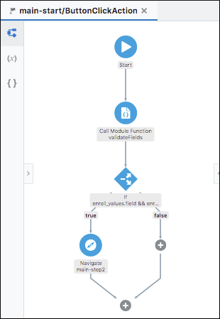 Description of vbcs_button_click_action.png follows