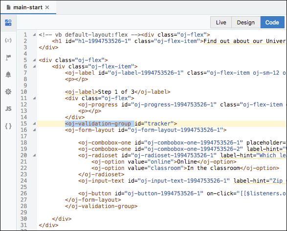 Description of vbcs_form_fields_validation.png follows