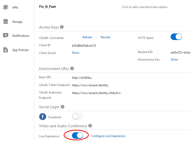 This image shows the Fix it Fast backend opened and the Live Experience switch moved to the right indicating it is turned on.