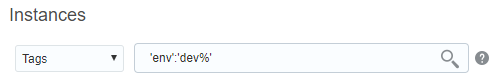 Screenshot highlighting the Tag Search field on the Instances page of the Oracle SOA Cloud Service web console