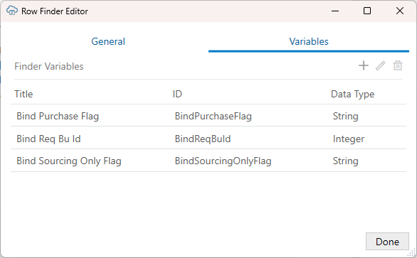 Description of row-finder-variables-tab.png follows Description of row-finder-variables-tab.png follows