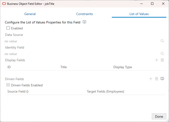Description of excel-lov-blank.png follows