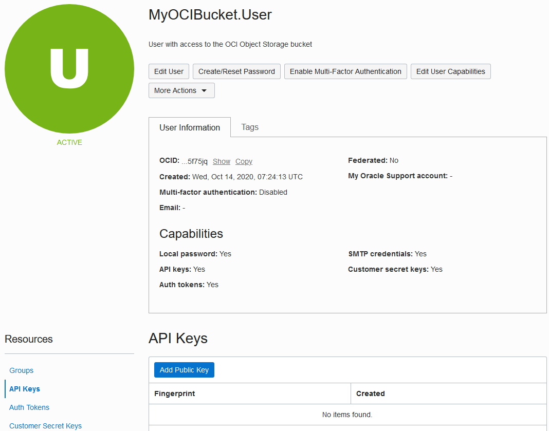 User Details page User Details page