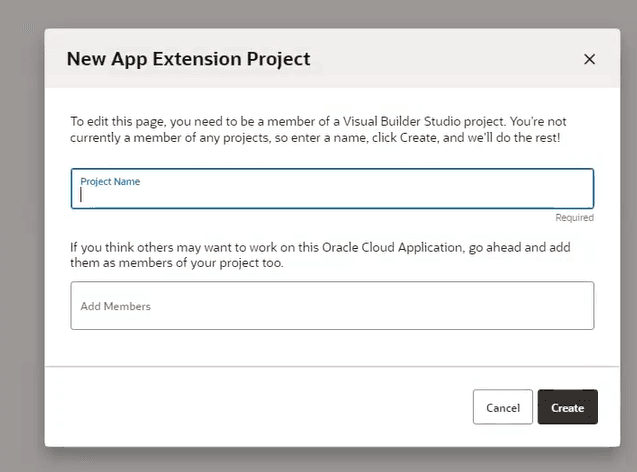Project name and Add members