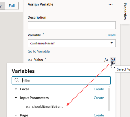 Description of fragment-data-container-actionchain-assignvariable-mapping.png follows