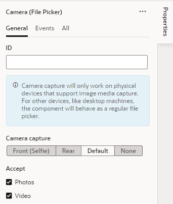 Description of camera-component-properties.png follows
