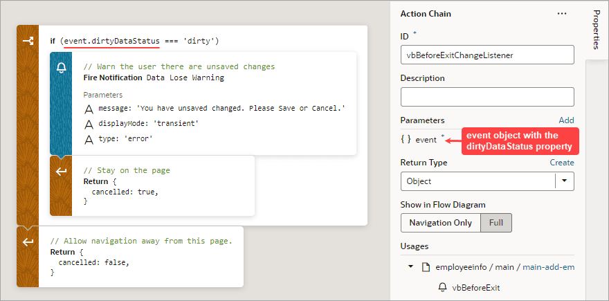 Description of jsac-dirty-data-before-exit-event-action-chain1.png follows