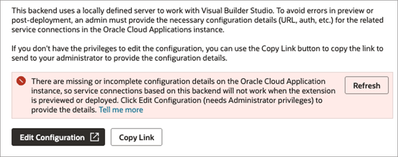 Description of servcon-warning-noconfig.png follows