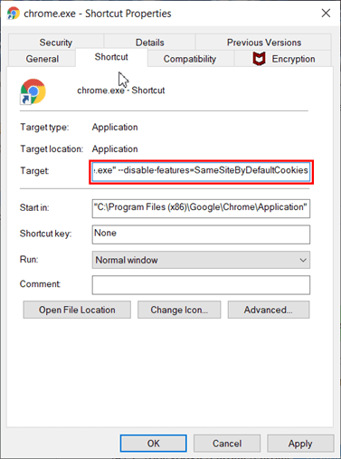 Description of trouble-shortcut.png follows