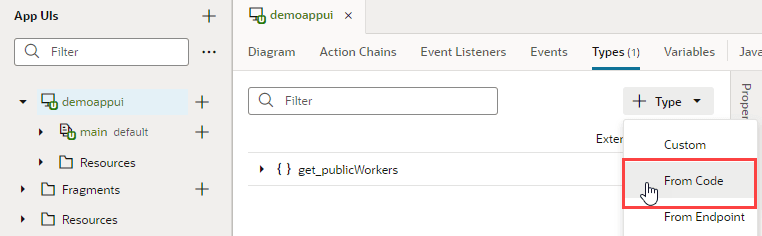 Description of typefromcode-create-appui.png follows