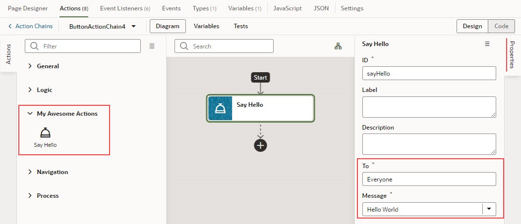Description of custom-action-properties-inspector-sayhello1.jpg follows
