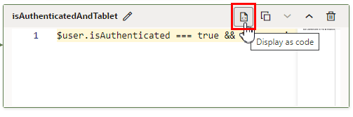 Description of dyncomponents-rulesets-displayascode1.png follows