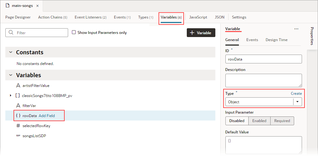 Description of jsac-create-rowdata-variable1.png follows