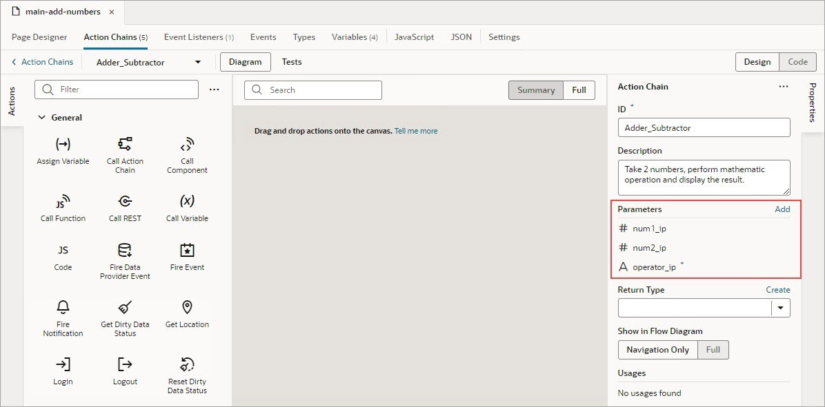 Description of jsac-input-param-action-chain1.jpg follows
