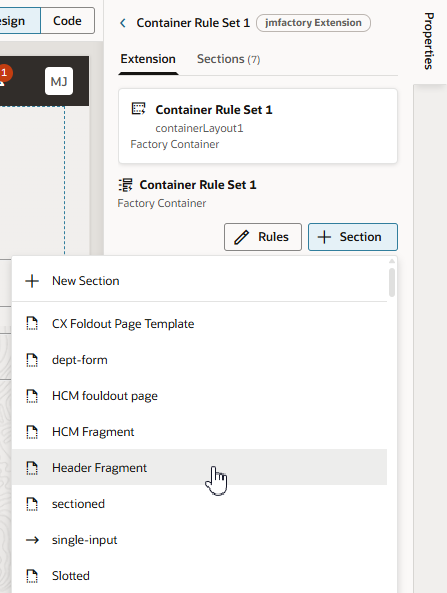 Description of metadata-container-templatesection.png follows