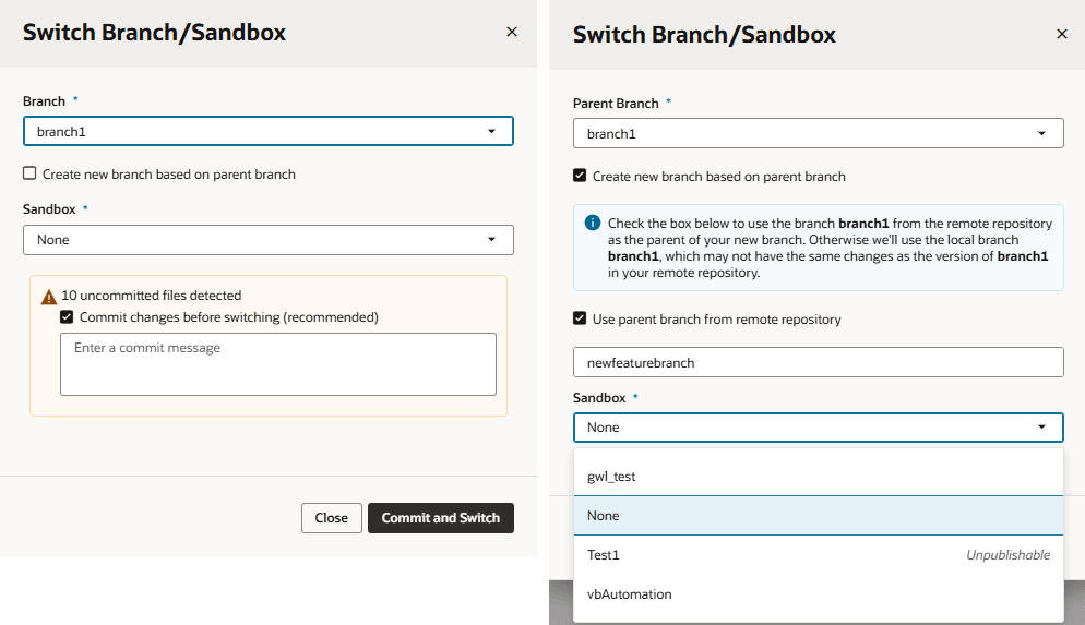 Description of switch-branch-sandbox1.png follows Description of switch-branch-sandbox1.png follows
