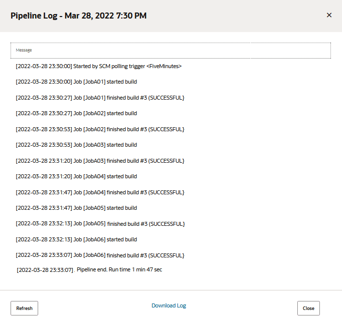 Log for the SCMPollType01 pipeline run