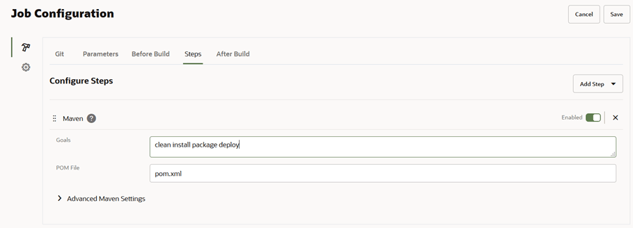 Description of devcs-build-job-mavengoals.png follows