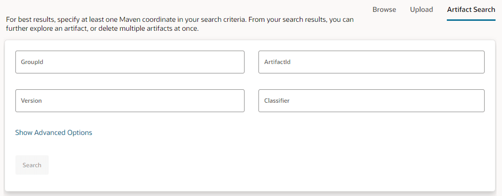 Description of maven-artifact-search-opts.png follows