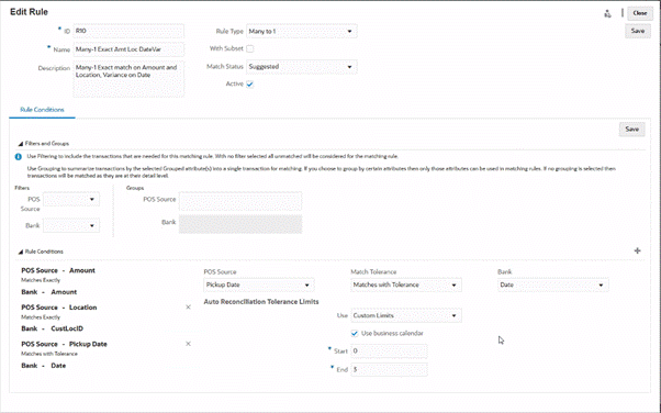 Example of date tolerance values and business calendar checkbox