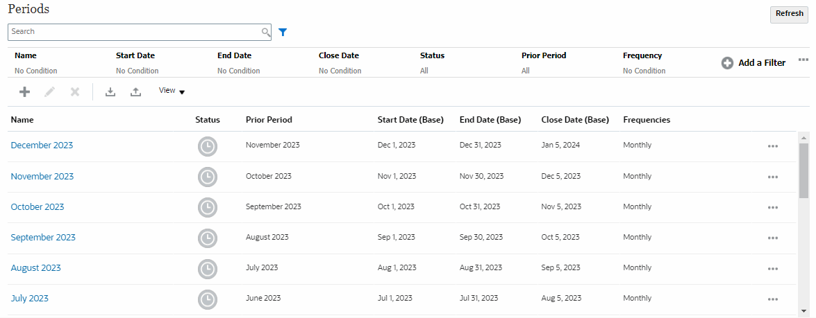 Multiple periods generated result dialog