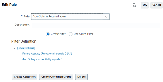 Example of using a calculated attribute to auto-submit reconciliations