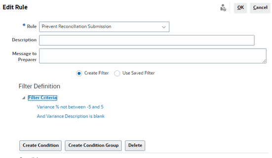 Example of using attributes with a rule to enforce variance explanation.
