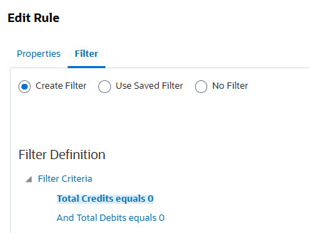 This image shows the filter condition for a global rule that auto submits reconciliations
