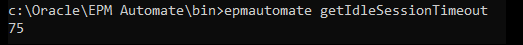 Sample getIdleSessionTimeout command output